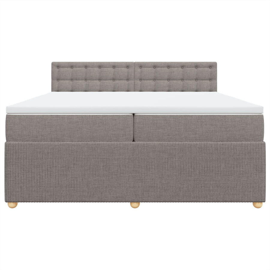 Boxspring met matras stof taupe 200x200 cm