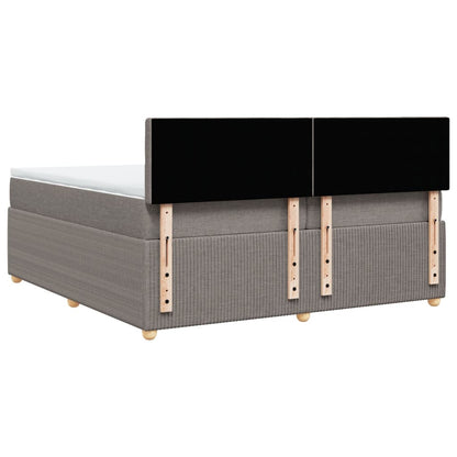 Boxspring met matras stof taupe 200x200 cm