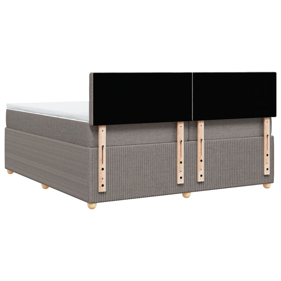 Boxspring met matras stof taupe 200x200 cm
