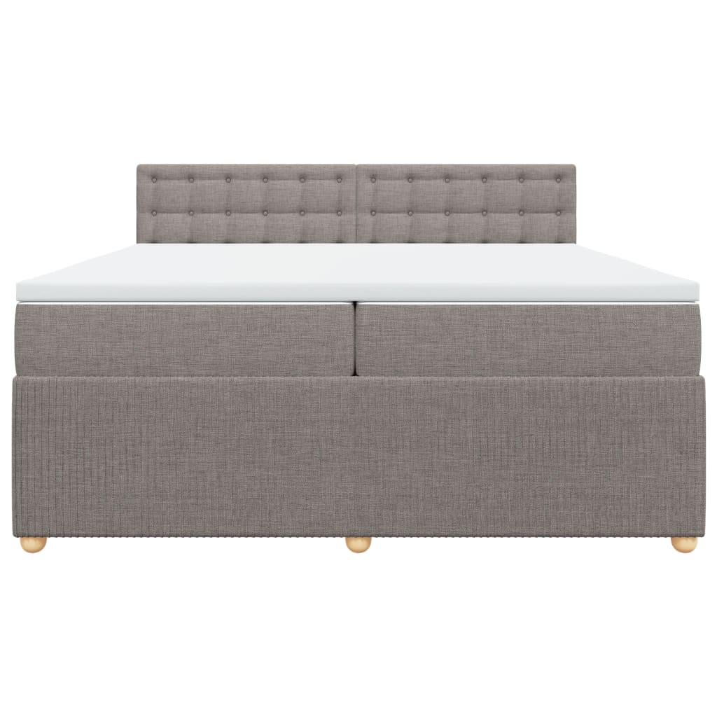 Boxspring met matras stof taupe 200x200 cm