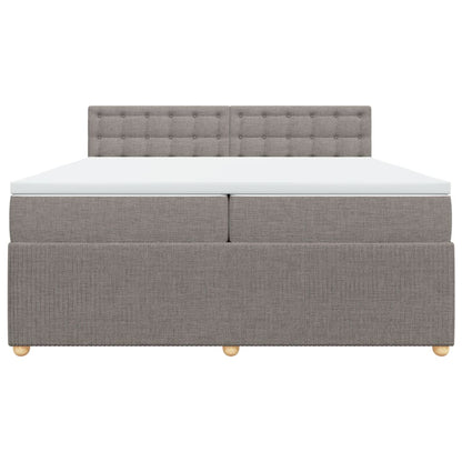Boxspring met matras stof taupe 200x200 cm