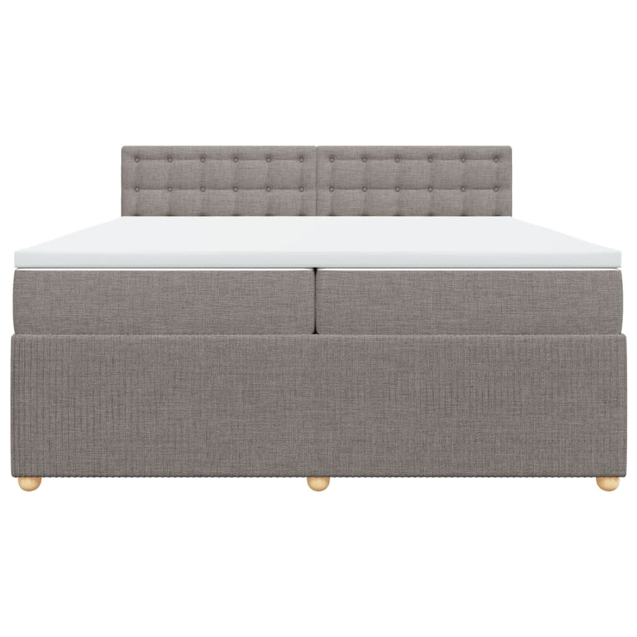 Boxspring met matras stof taupe 200x200 cm