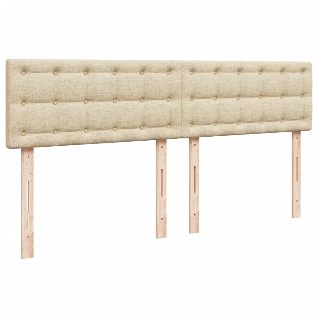 Boxspring met matras stof crèmekleurig 200x200 cm