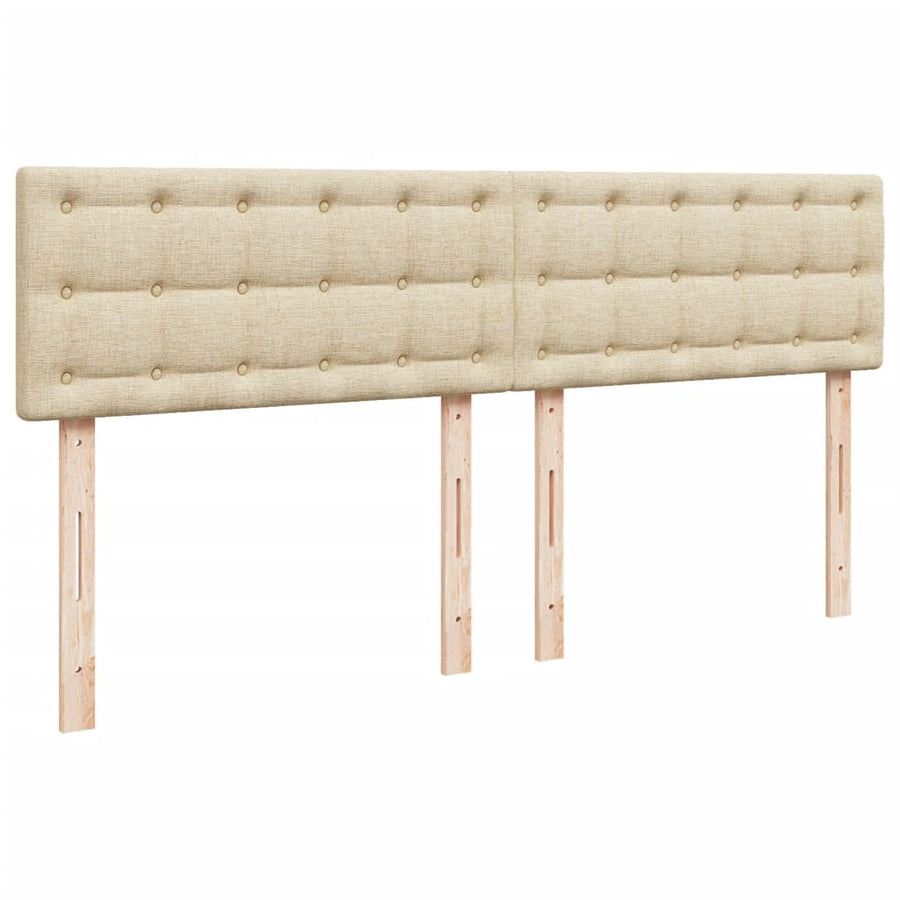 Boxspring met matras stof crèmekleurig 200x200 cm