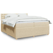 Boxspring met matras crème 200x200 cm