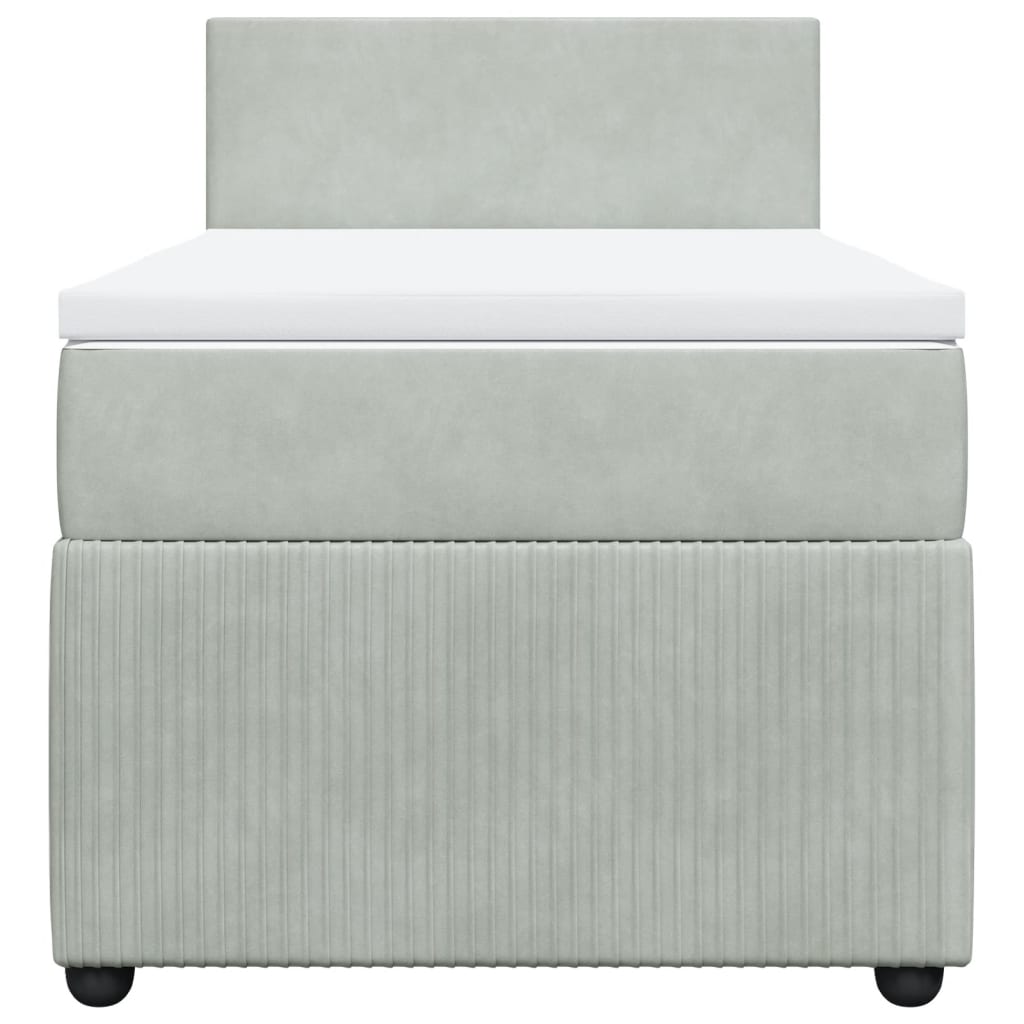 Boxspring met matras fluweel lichtgrijs 80x200 cm