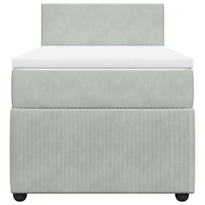 Boxspring met matras fluweel lichtgrijs 80x200 cm