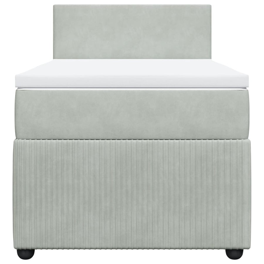 Boxspring met matras fluweel lichtgrijs 80x200 cm