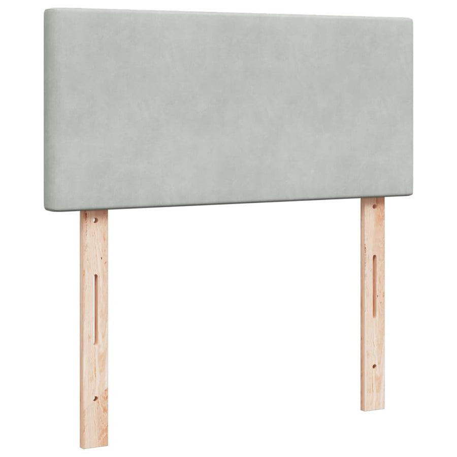 Boxspring met matras fluweel lichtgrijs 80x200 cm