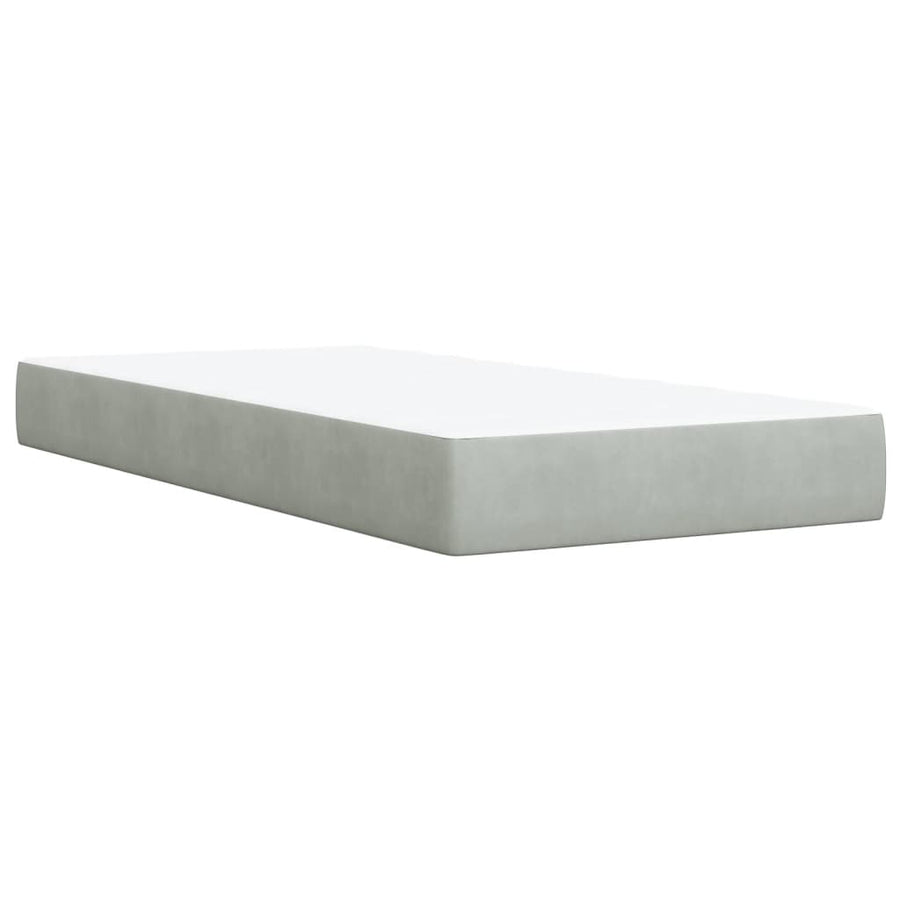 Boxspring met matras fluweel lichtgrijs 80x200 cm