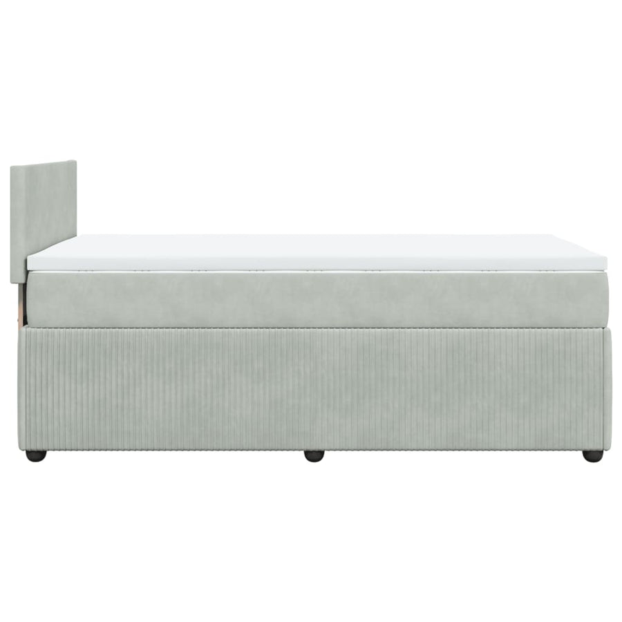 Boxspring met matras fluweel lichtgrijs 80x200 cm