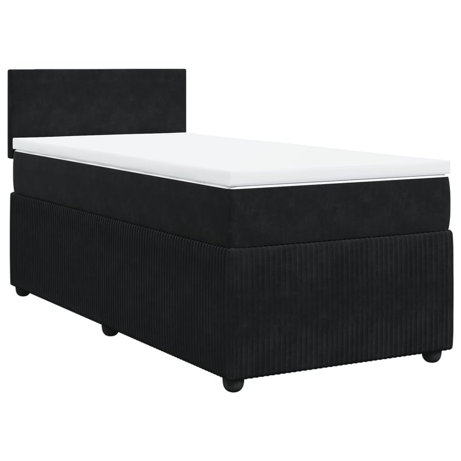 Boxspring met matras fluweel zwart 80x200 cm