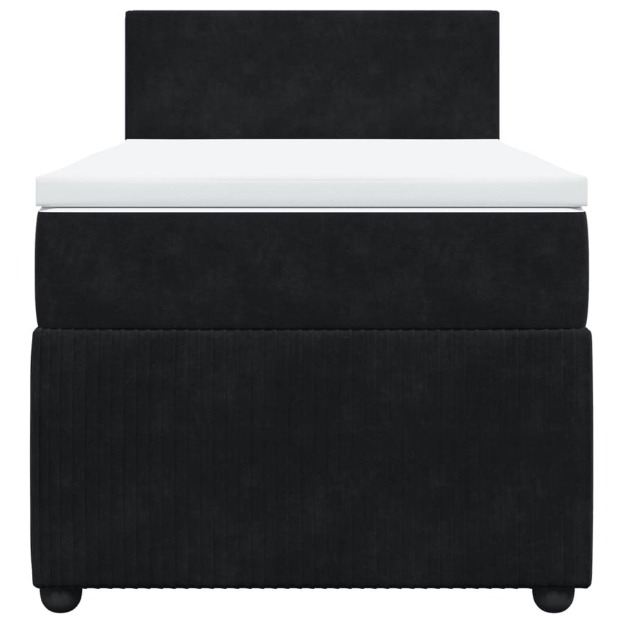 Boxspring met matras fluweel zwart 80x200 cm