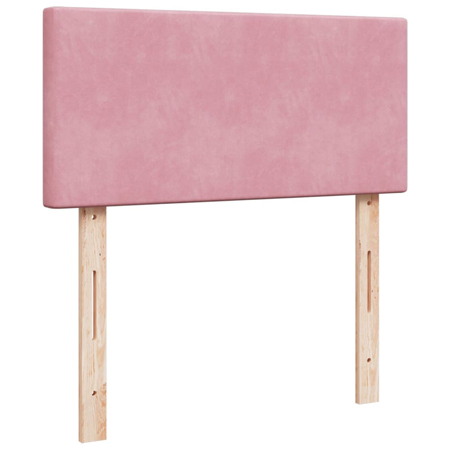 Boxspring met matras fluweel roze 80x200 cm