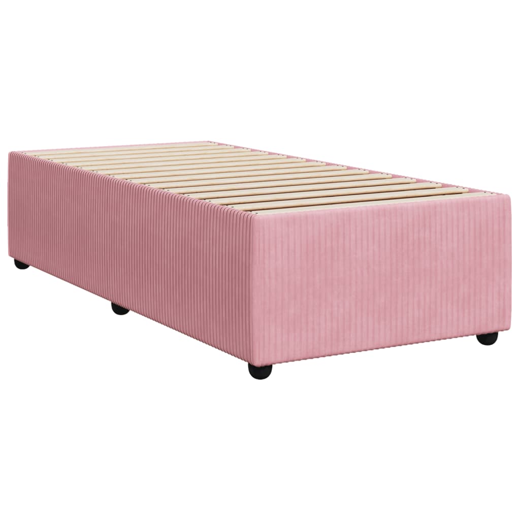 Boxspring met matras fluweel roze 80x200 cm