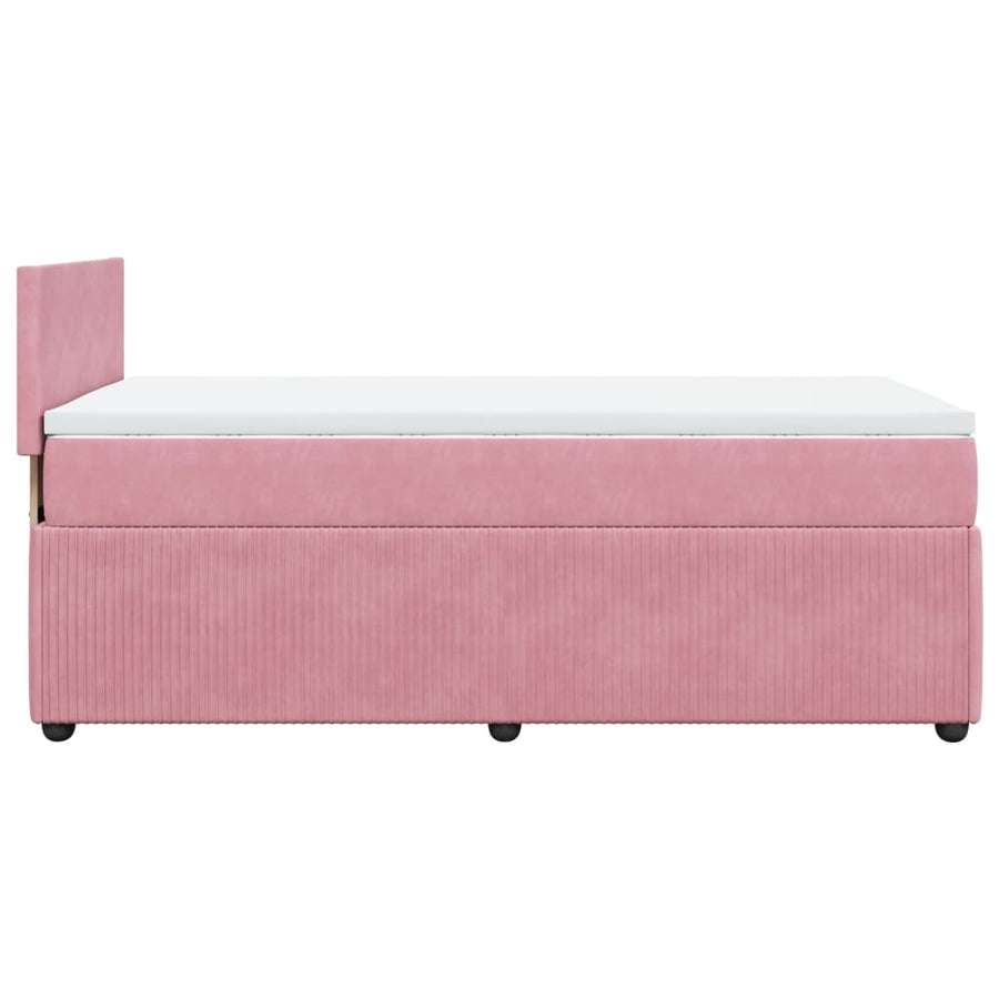 Boxspring met matras fluweel roze 80x200 cm