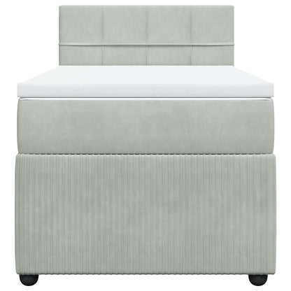 Boxspring met matras fluweel lichtgrijs 80x200 cm