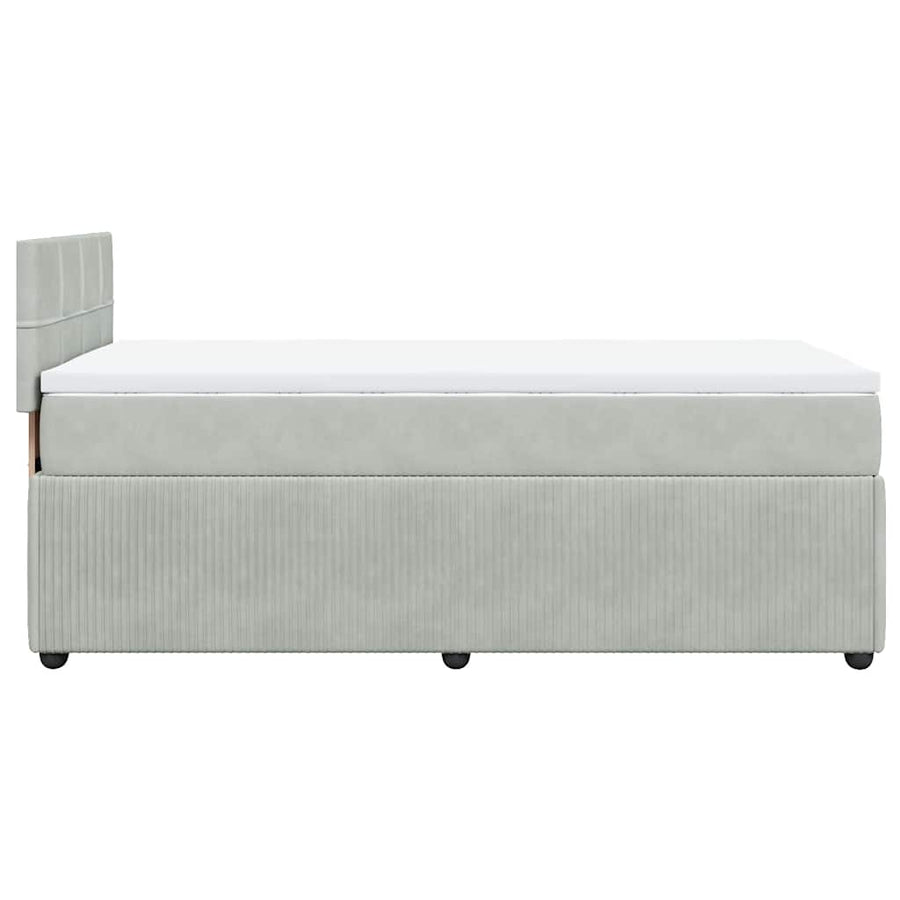Boxspring met matras fluweel lichtgrijs 80x200 cm