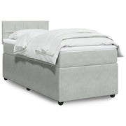 Boxspring 80x200 cm lichtgrijs fluweel