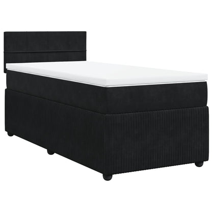 Boxspring met matras fluweel zwart 80x200 cm