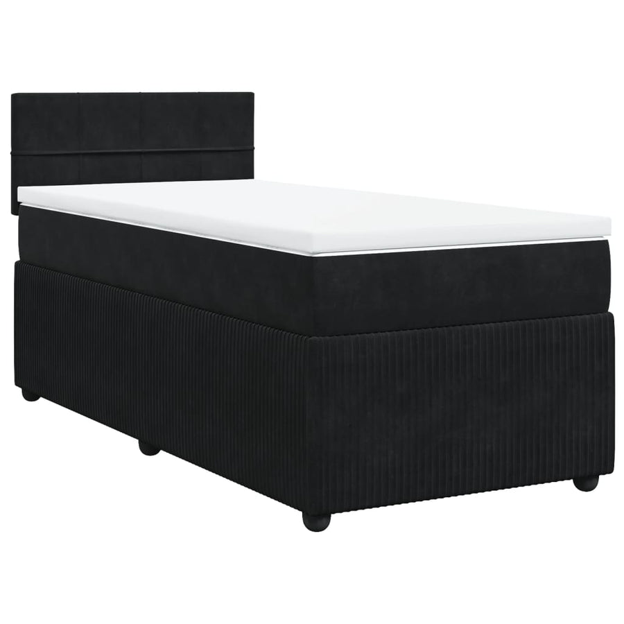 Boxspring met matras fluweel zwart 80x200 cm