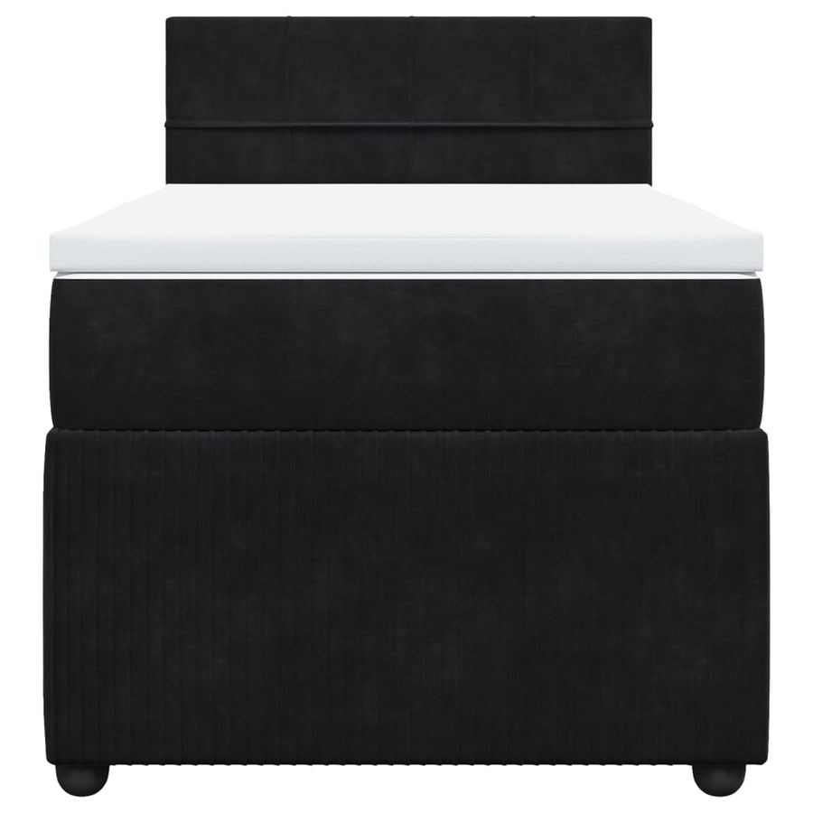 Boxspring met matras fluweel zwart 80x200 cm