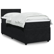 Box spring with mattress velvet black 80x200 cm