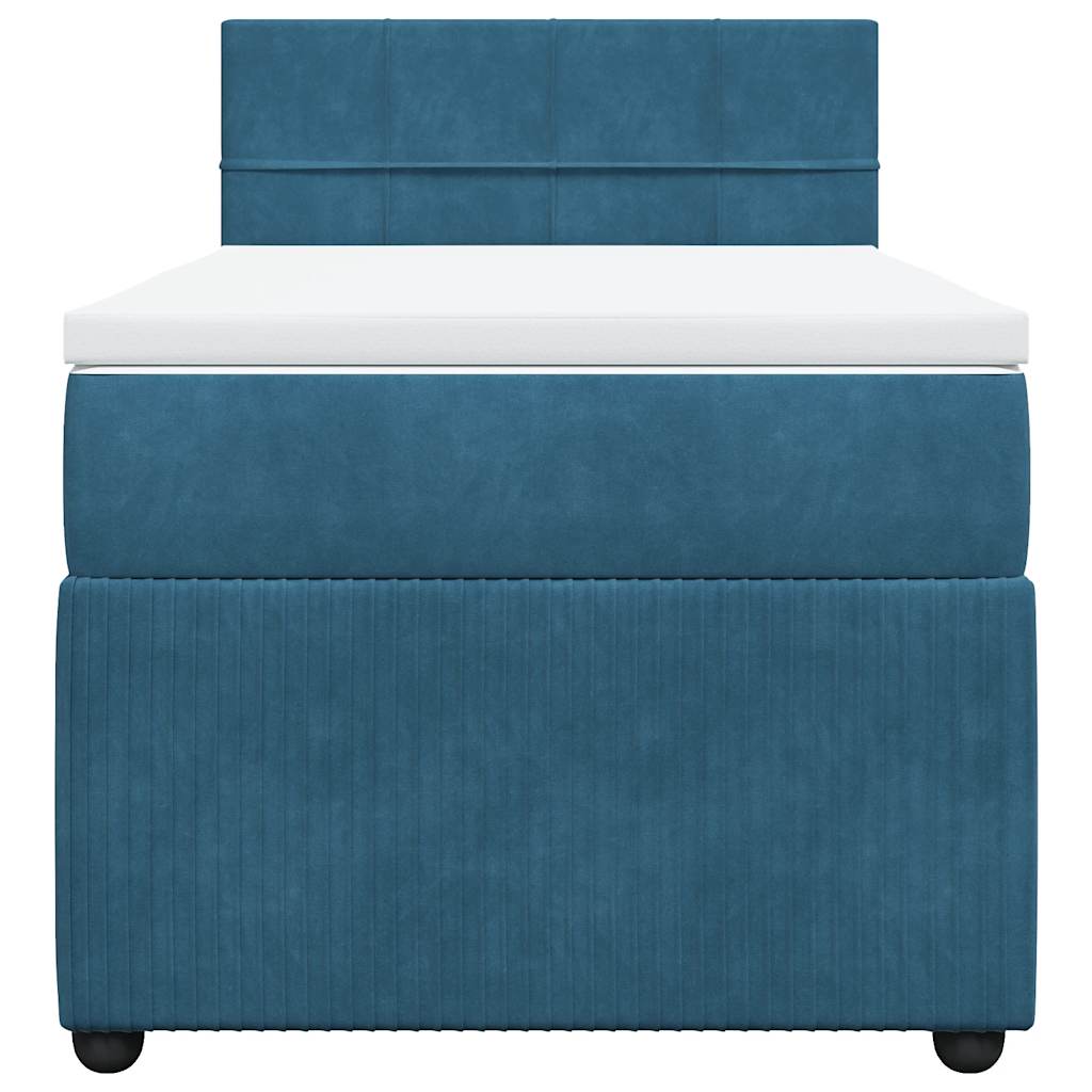 Boxspring met matras fluweel blauw 80x200 cm