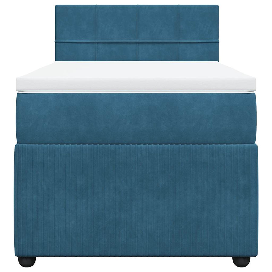 Boxspring met matras fluweel blauw 80x200 cm