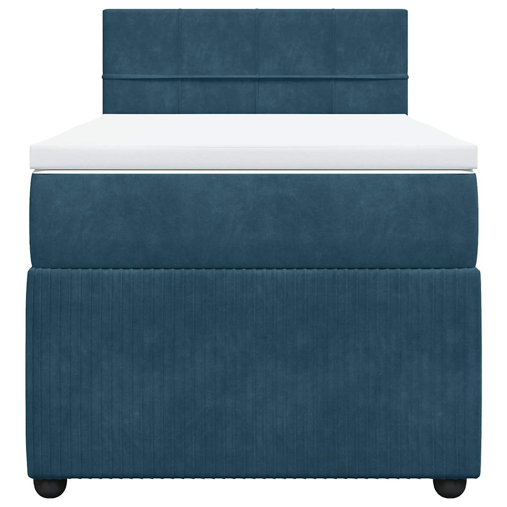 Boxspring met matras fluweel blauw 80x200 cm