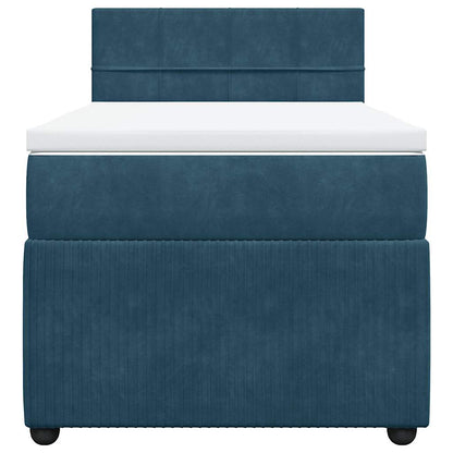 Boxspring met matras fluweel blauw 80x200 cm