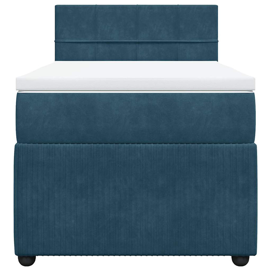 Boxspring met matras fluweel blauw 80x200 cm