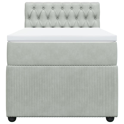 Boxspring met matras fluweel lichtgrijs 80x200 cm