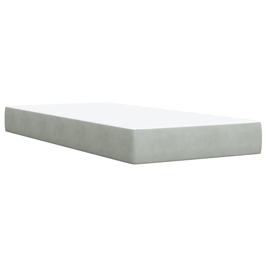 Boxspring met matras fluweel lichtgrijs 80x200 cm