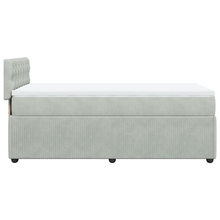 Boxspring met matras fluweel lichtgrijs 80x200 cm