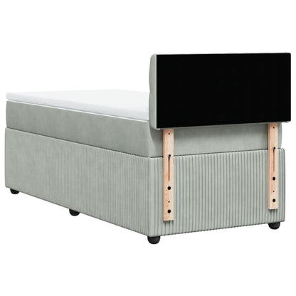 Boxspring met matras fluweel lichtgrijs 80x200 cm