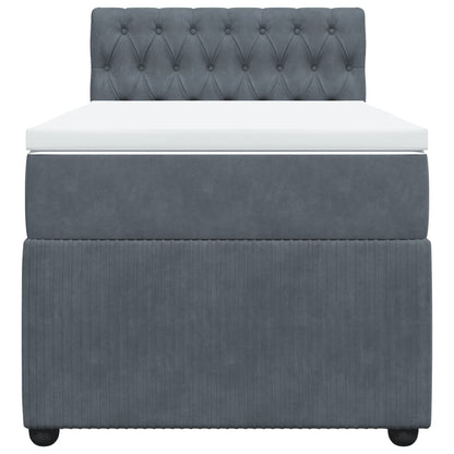 Boxspring met matras fluweel donkergrijs 80x200 cm