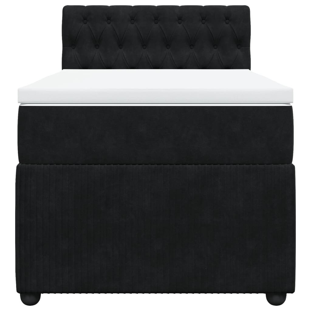 Boxspring met matras fluweel zwart 80x200 cm