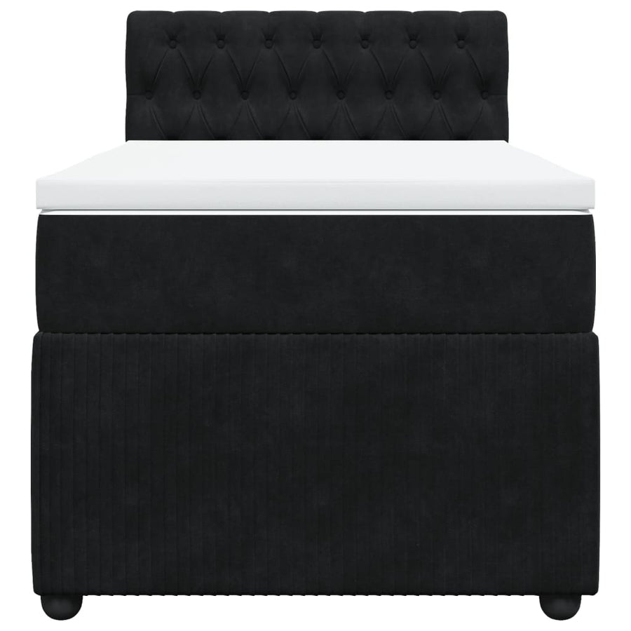 Boxspring met matras fluweel zwart 80x200 cm