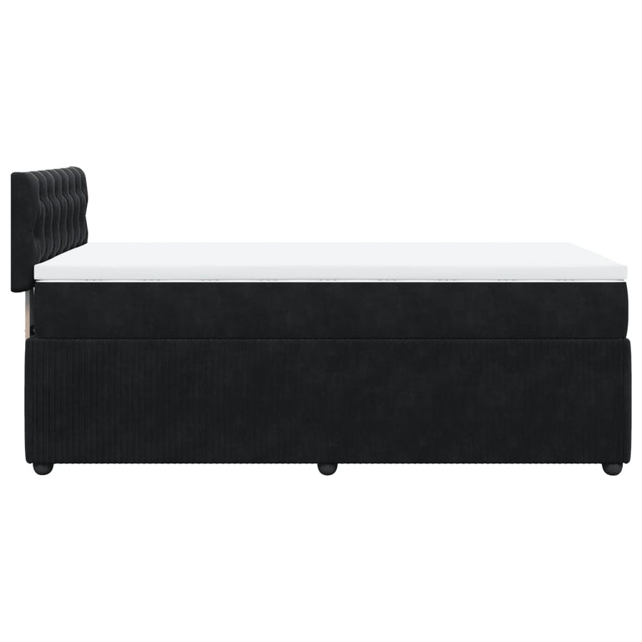 Boxspring met matras fluweel zwart 80x200 cm