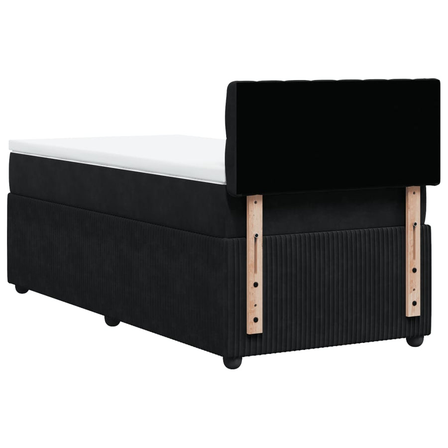 Boxspring met matras fluweel zwart 80x200 cm