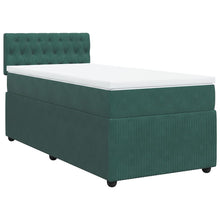Boxspring met matras fluweel donkergroen 80x200 cm