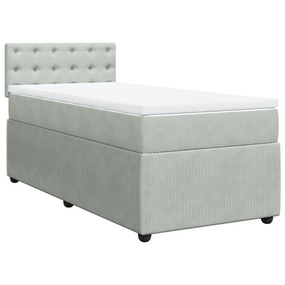 Boxspring met matras fluweel lichtgrijs 80x200 cm
