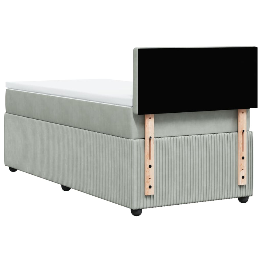 Boxspring met matras fluweel lichtgrijs 80x200 cm