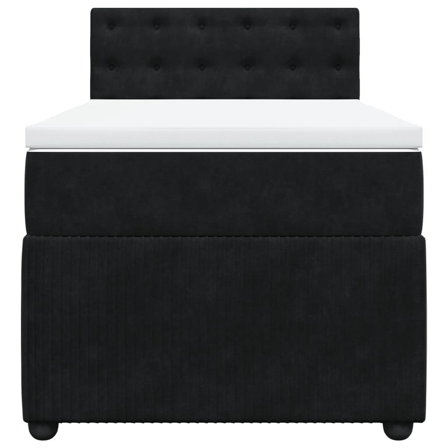 Boxspring met matras fluweel zwart 80x200 cm