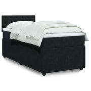 Box spring with mattress velvet black 80x200 cm