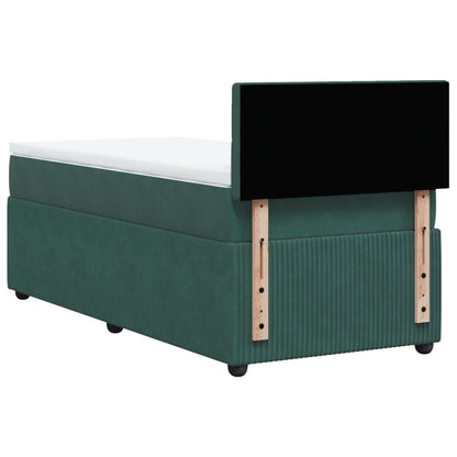 Boxspring met matras fluweel donkergroen 80x200 cm