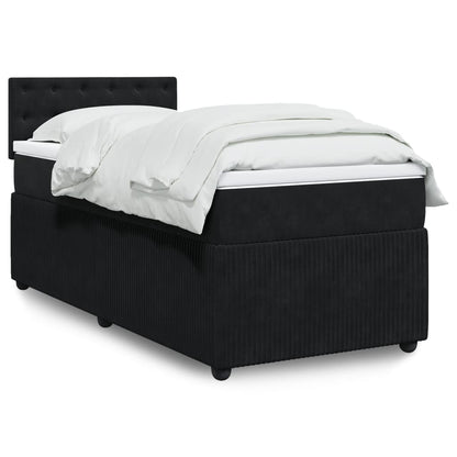 Boxspring met matras fluweel zwart 90x190 cm