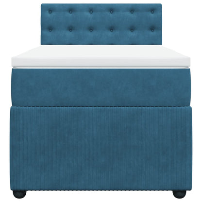 Boxspring met matras fluweel blauw 90x190 cm