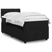 Box spring with velvet black mattress 90x190 cm